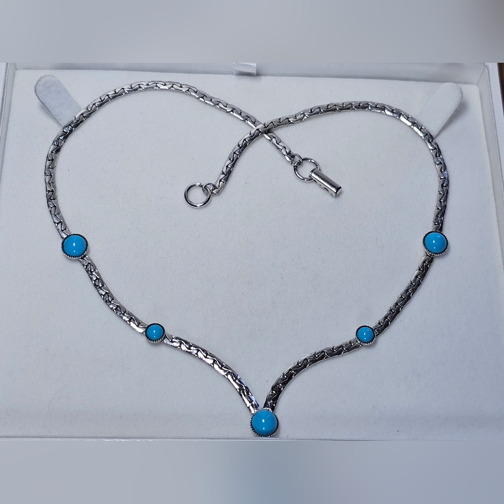 Sarah Coventry Silver and Turquoise Necklace